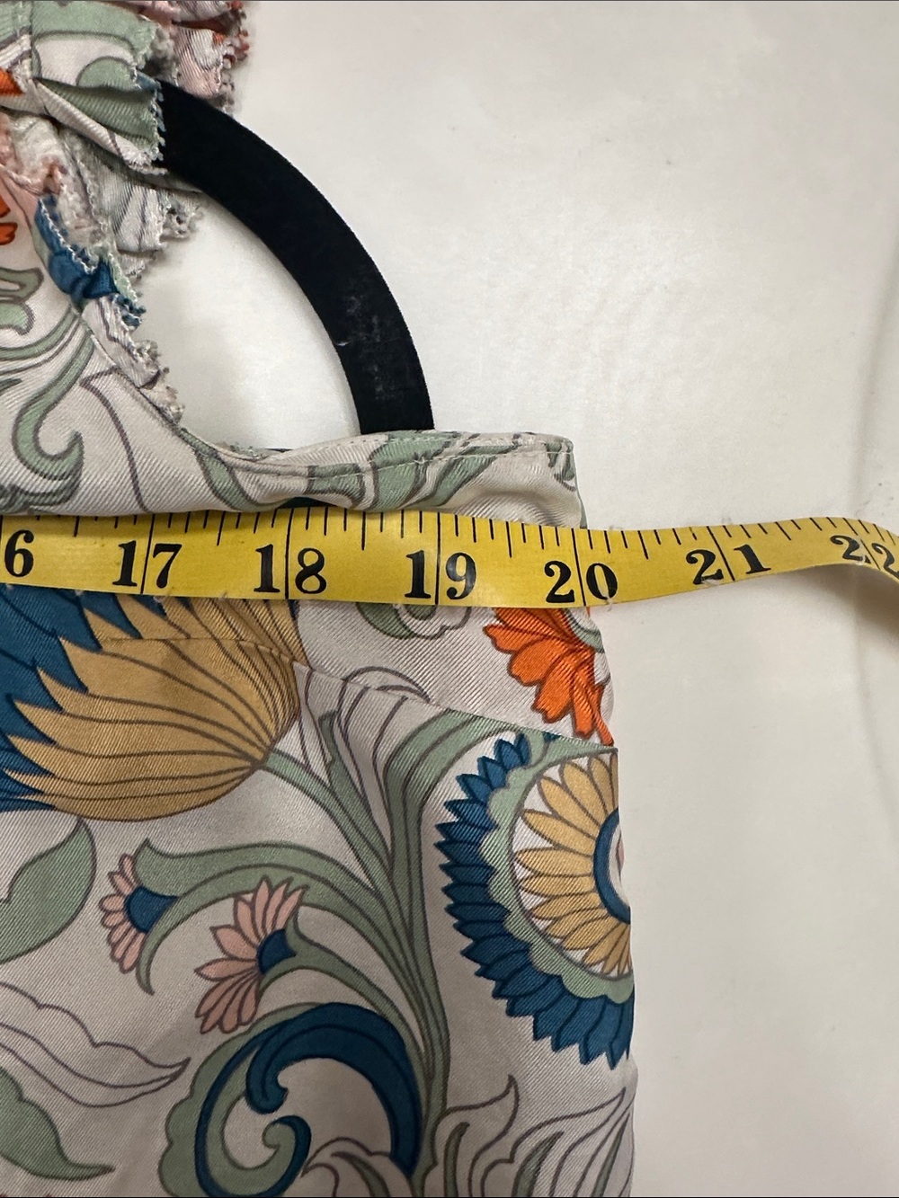 J. Crew silk Floral Ruffle-Trim Camisole in Orange, Blue & Green - Picture 5 of 6